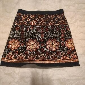 Sequined Black Mini Skirt Sunset Colors